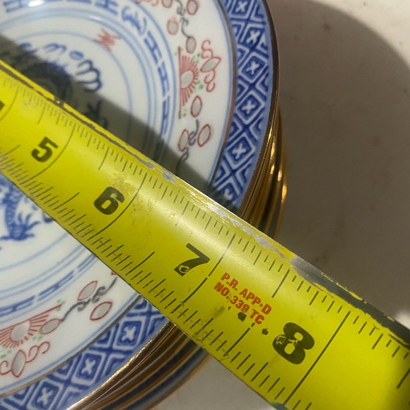 Blue and White Dragon Porcelain Plates set of 6 7” - Picture 4 of 5